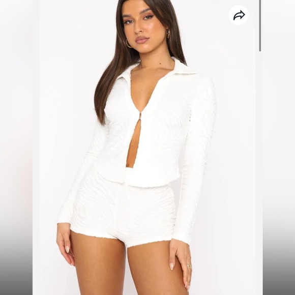 White Textured Two-Piece Set - Picture 2 of 4